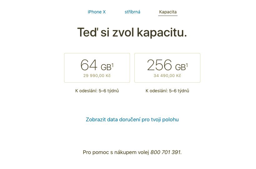 iphone x capacity options