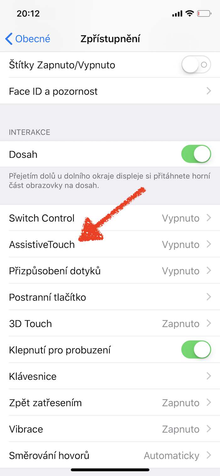 accessibility settings highlighted