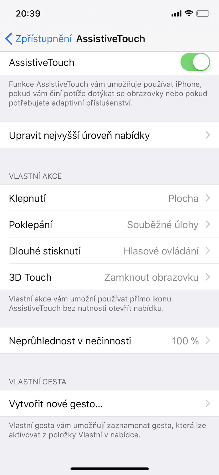 assistive touch settings screen