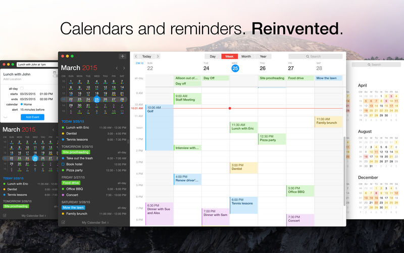 calendar reminder app interface