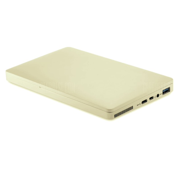 closed mini laptop side view