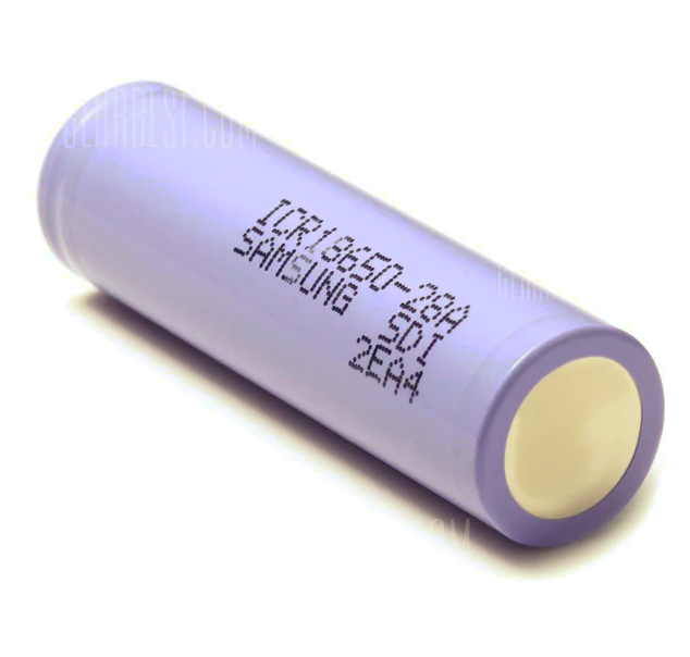 side view purple battery