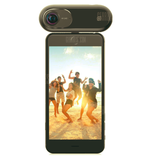 smartphone with camera attachment