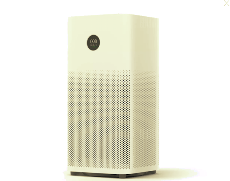 white air purifier side view