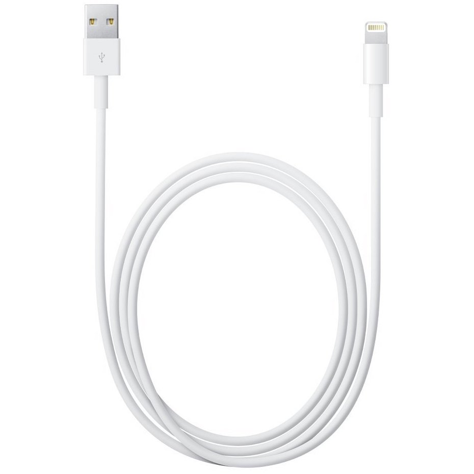 white usb lightning cable