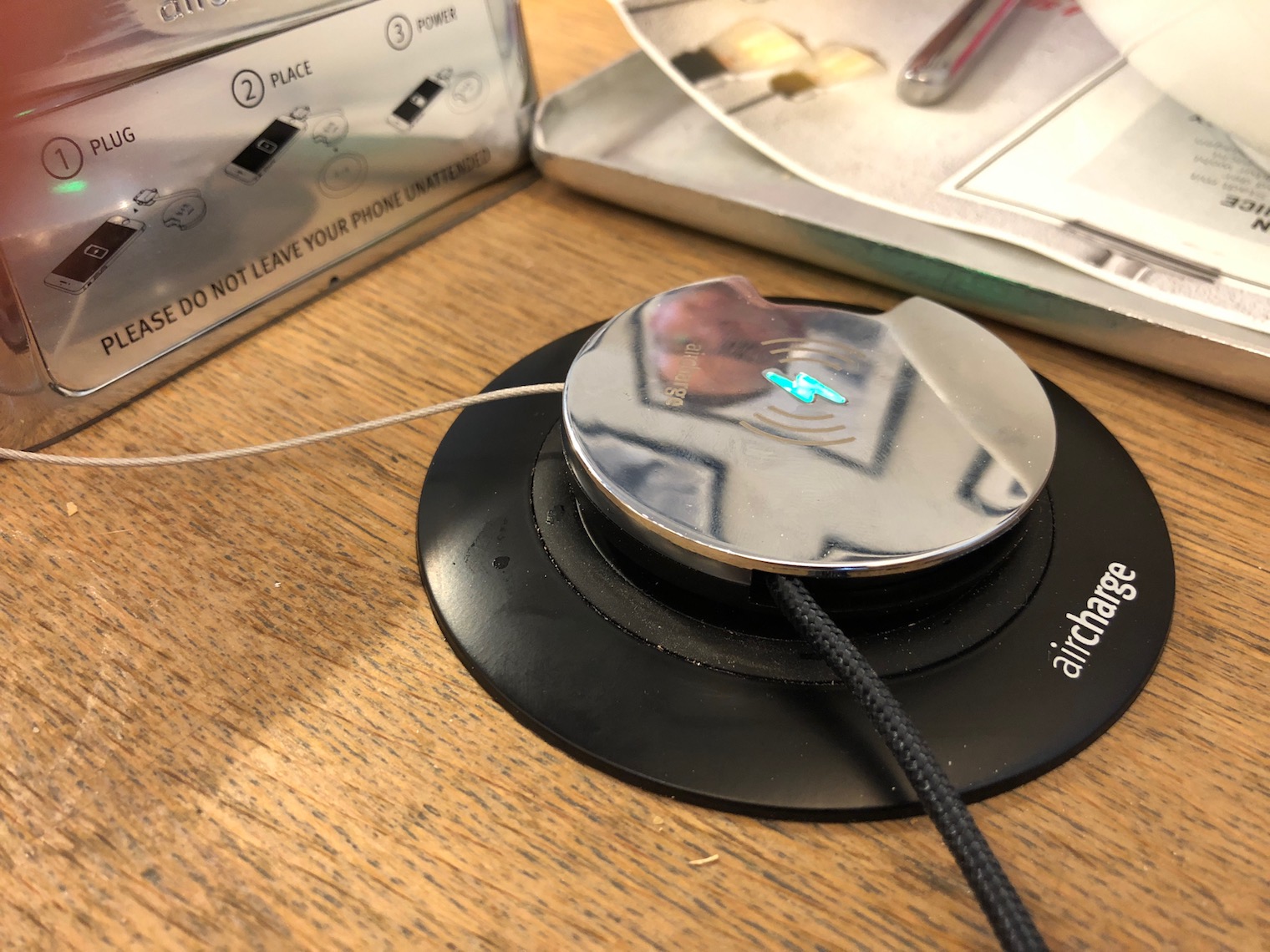 wireless charger closeup