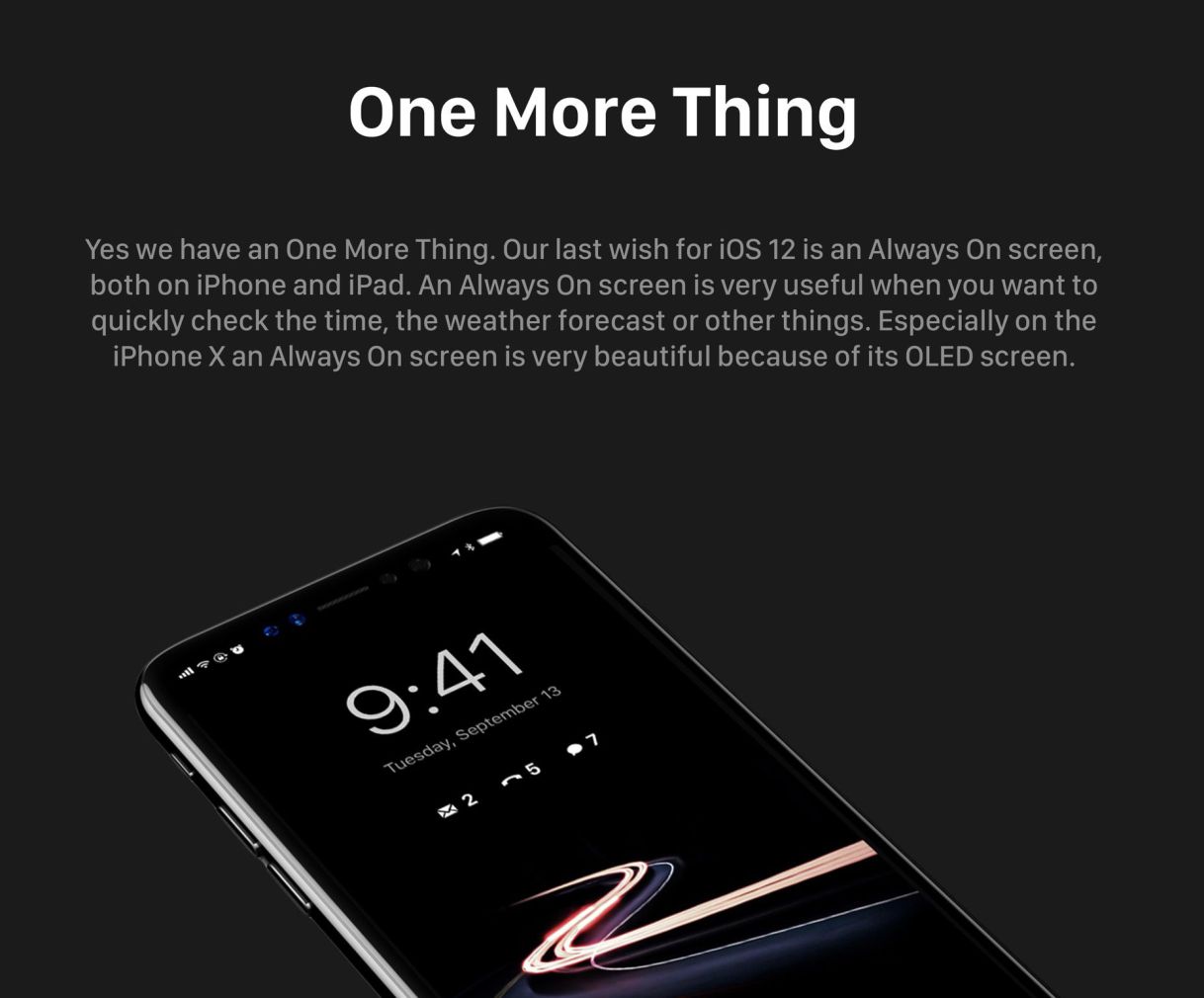 always on screen feature