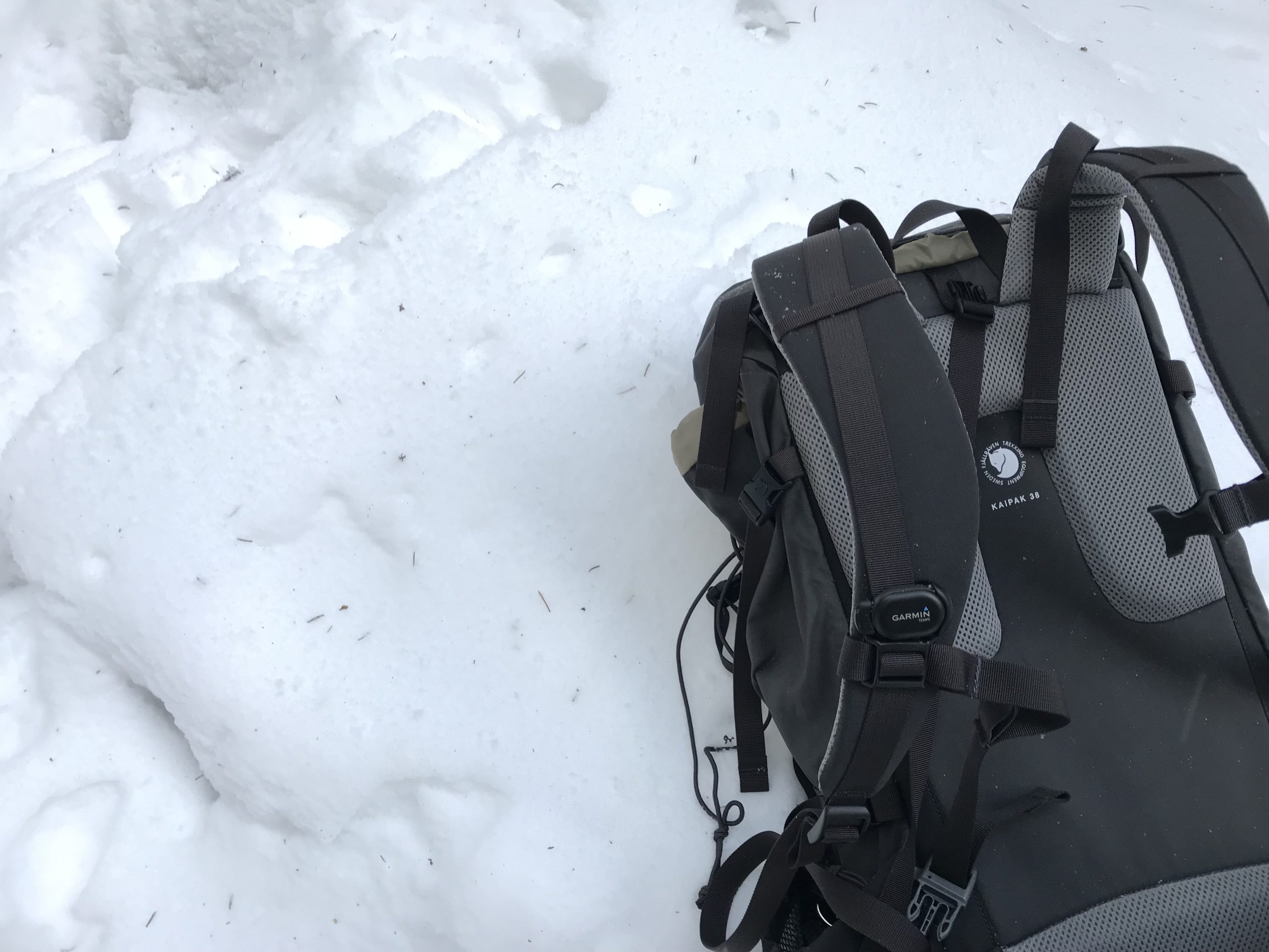 backpack on snow