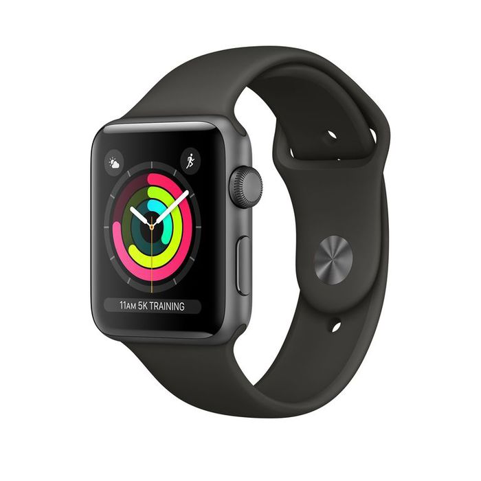 black smartwatch with activity rings