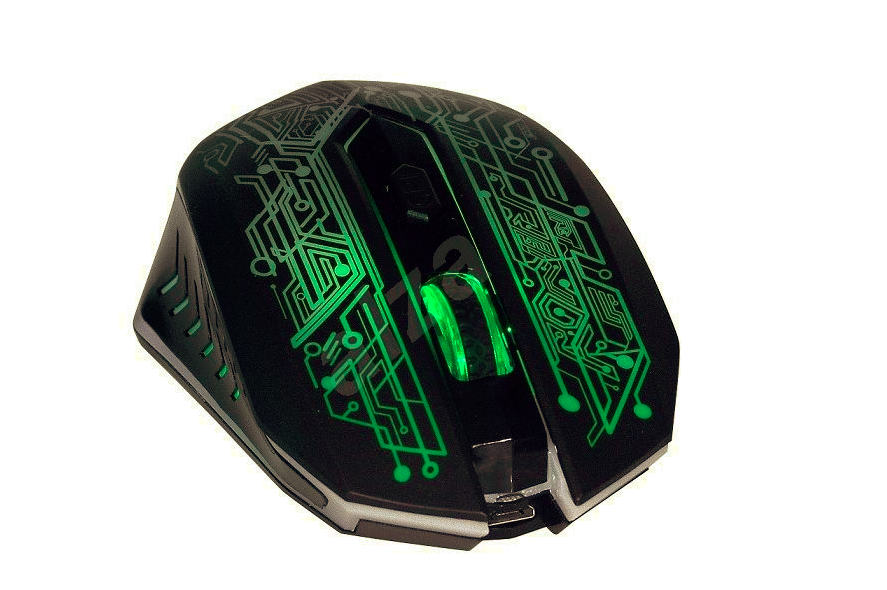 green gaming mouse side