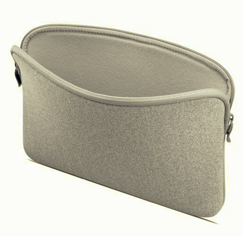 grey laptop sleeve open
