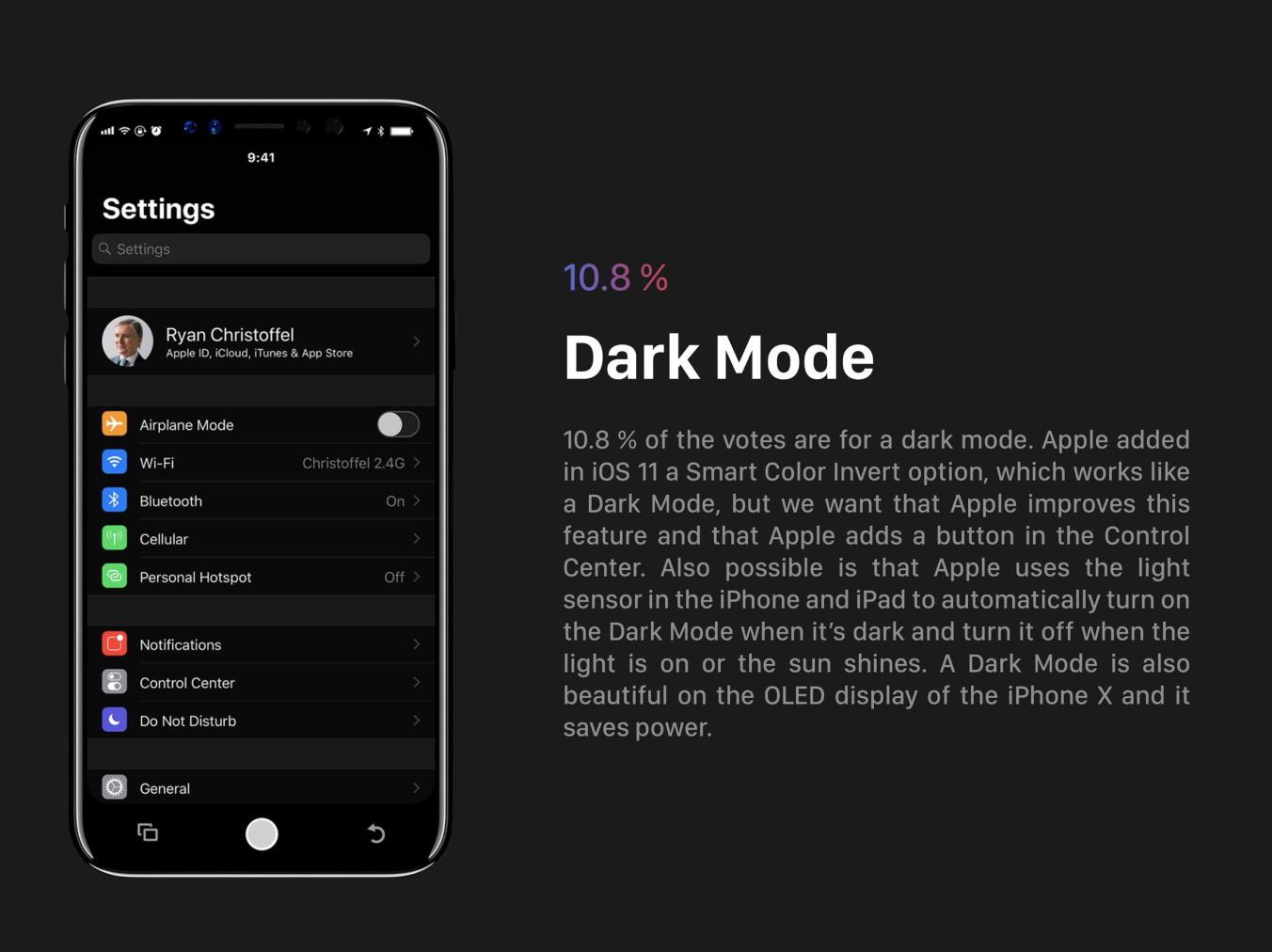 ios dark mode settings