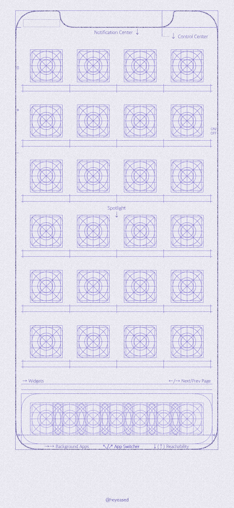 light blueprint smartphone app layout