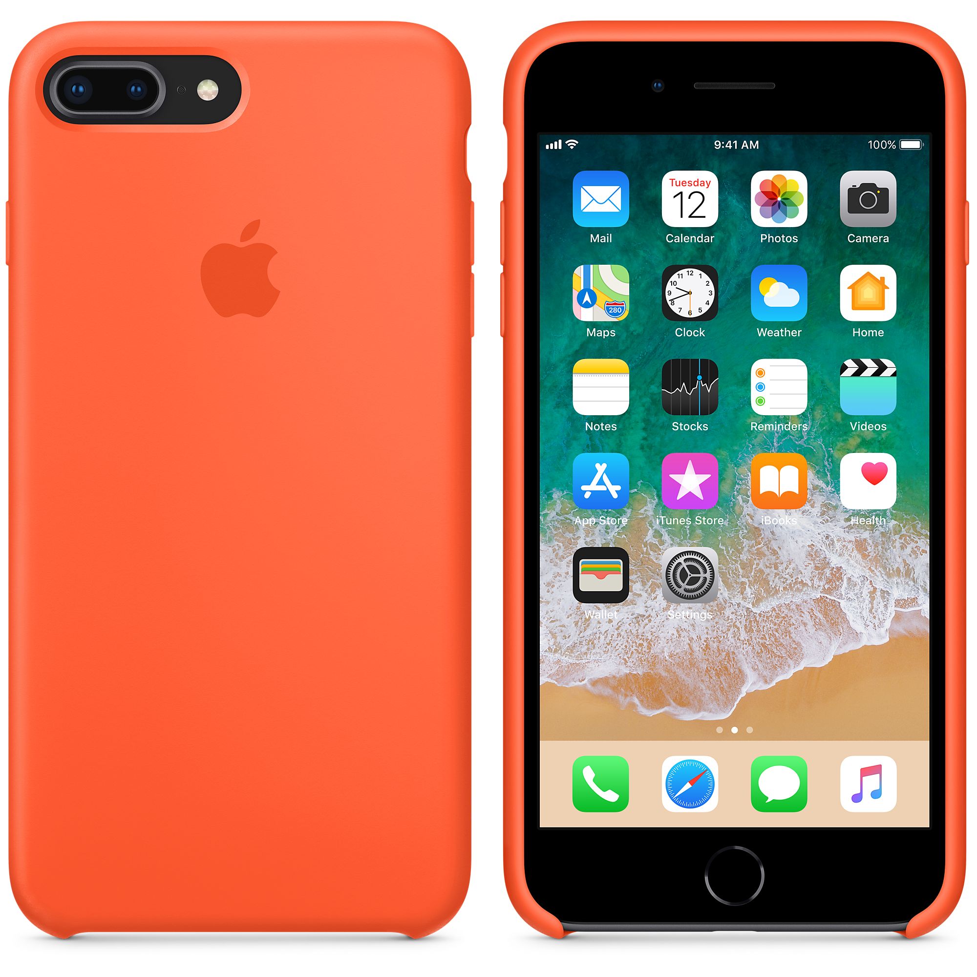 orange iphone case front back
