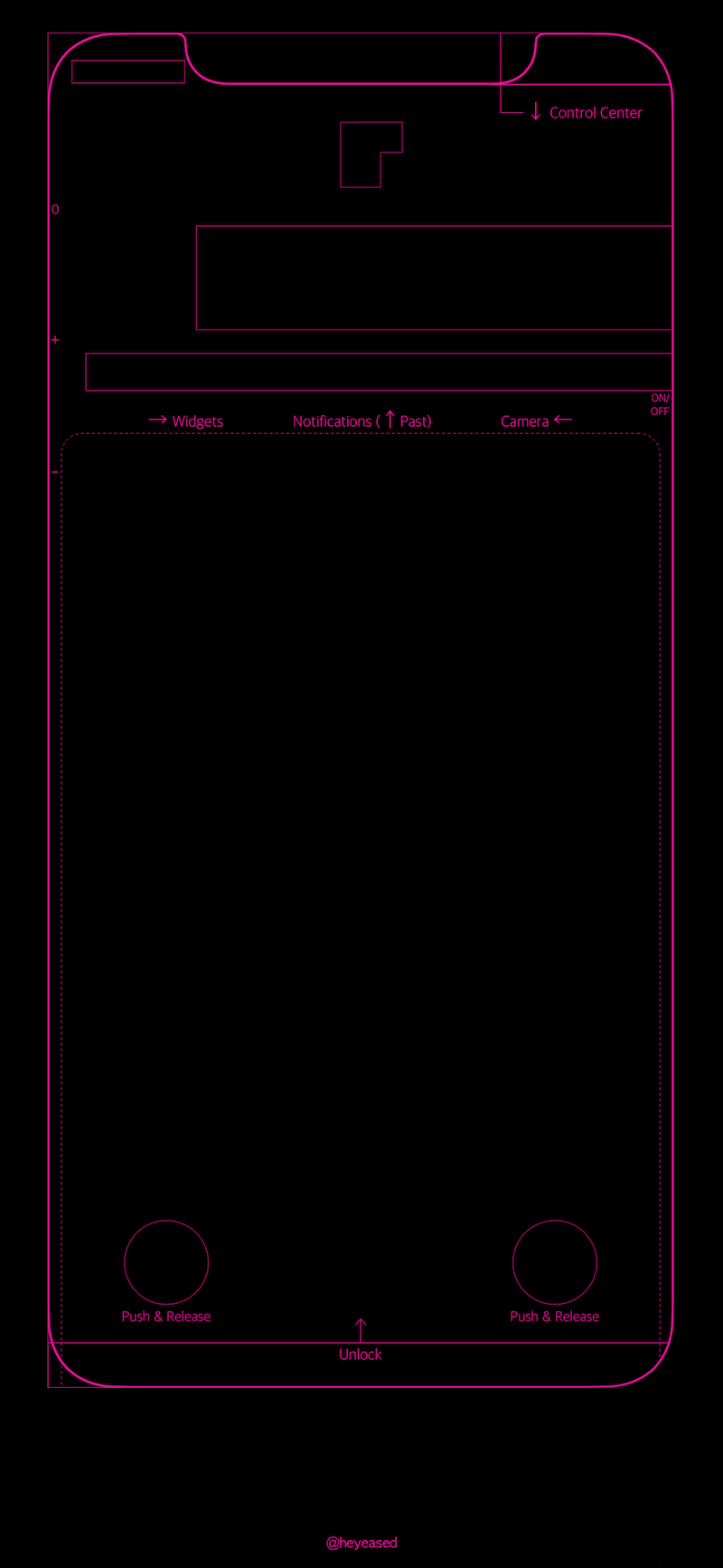 pink blueprint smartphone interface