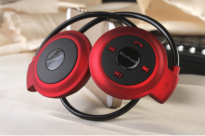 red bluetooth headphones