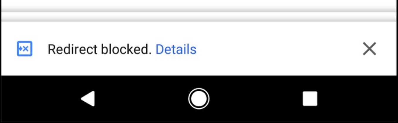redirect blocked notification