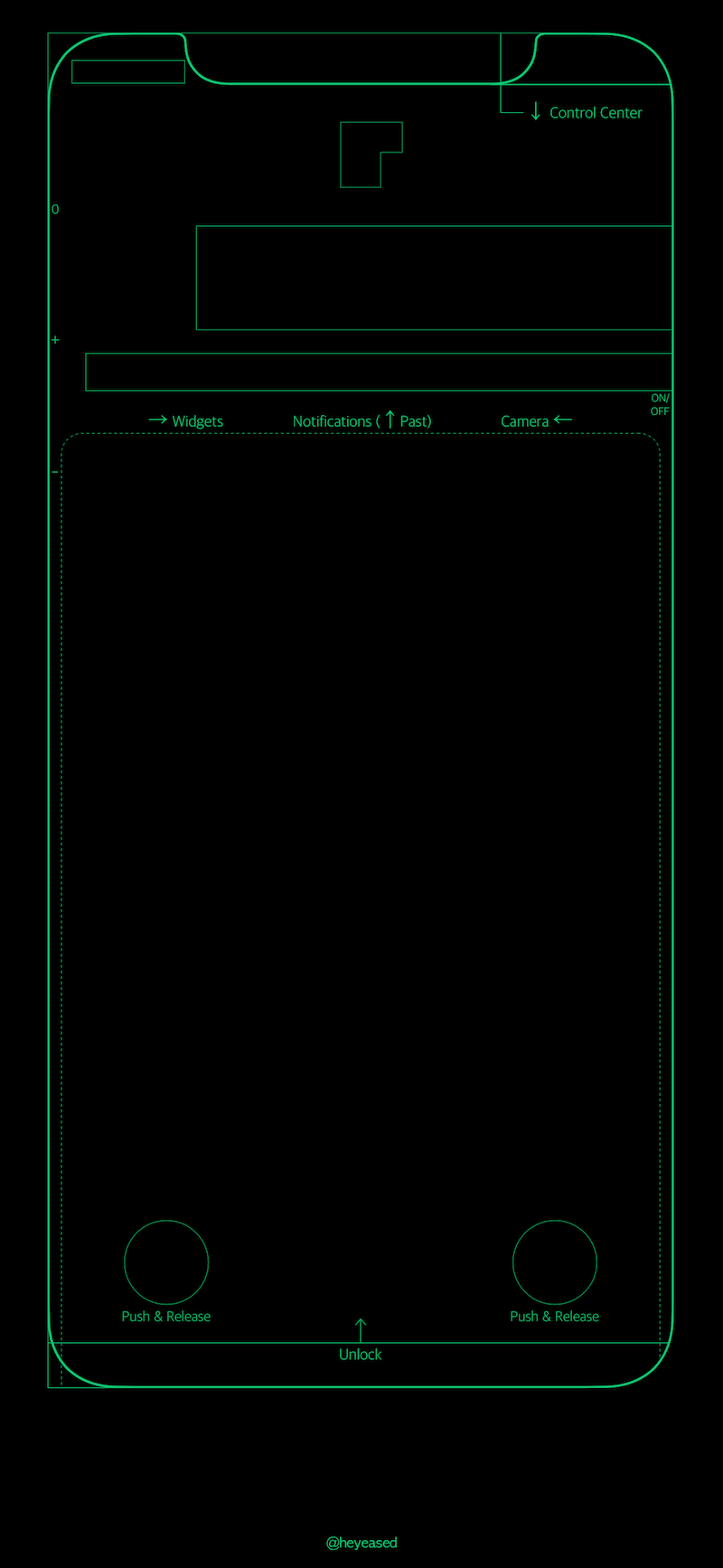 smartphone outline green