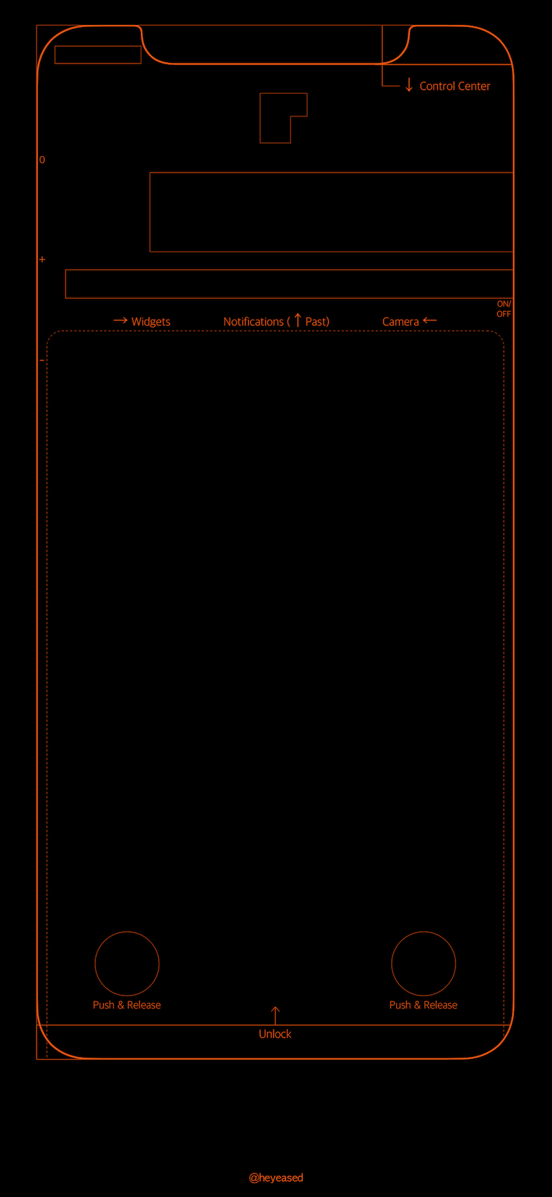 smartphone outline orange