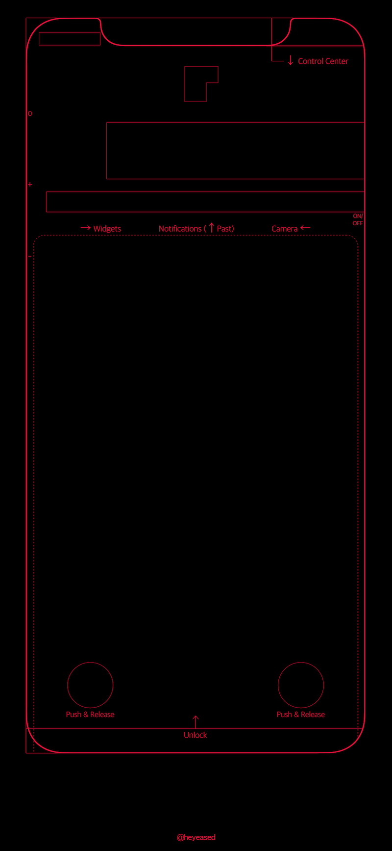 smartphone outline red