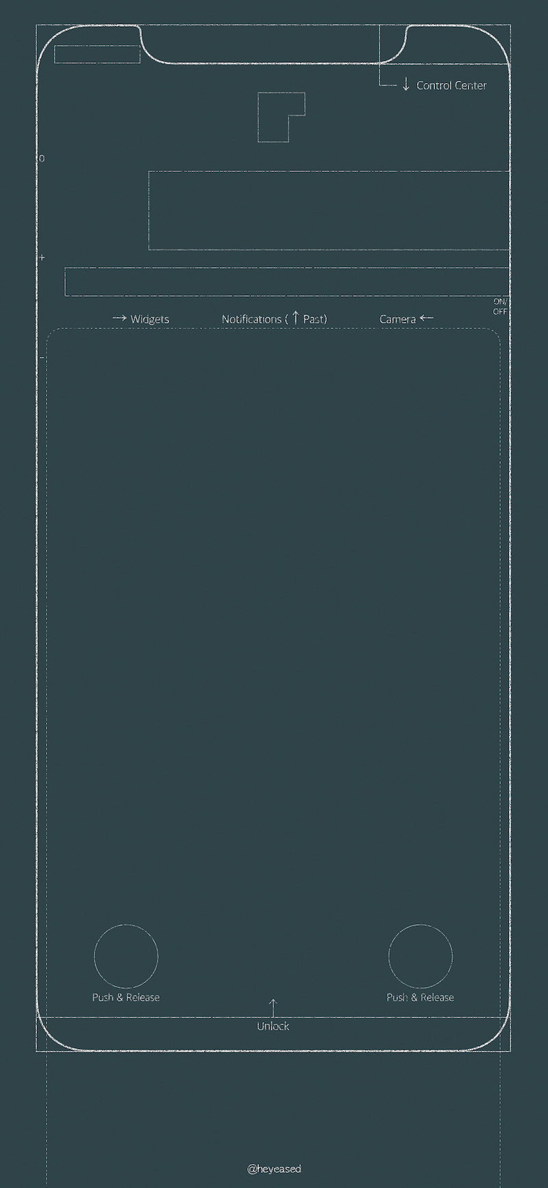 teal blueprint smartphone interface