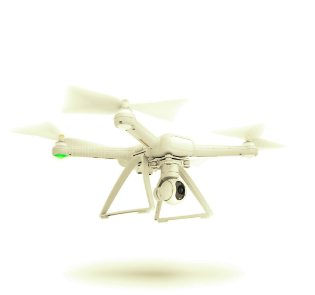 white drone side view