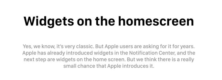 widgets on homescreen