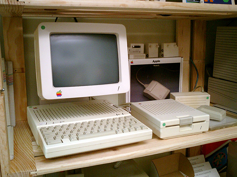 apple computer on shelf