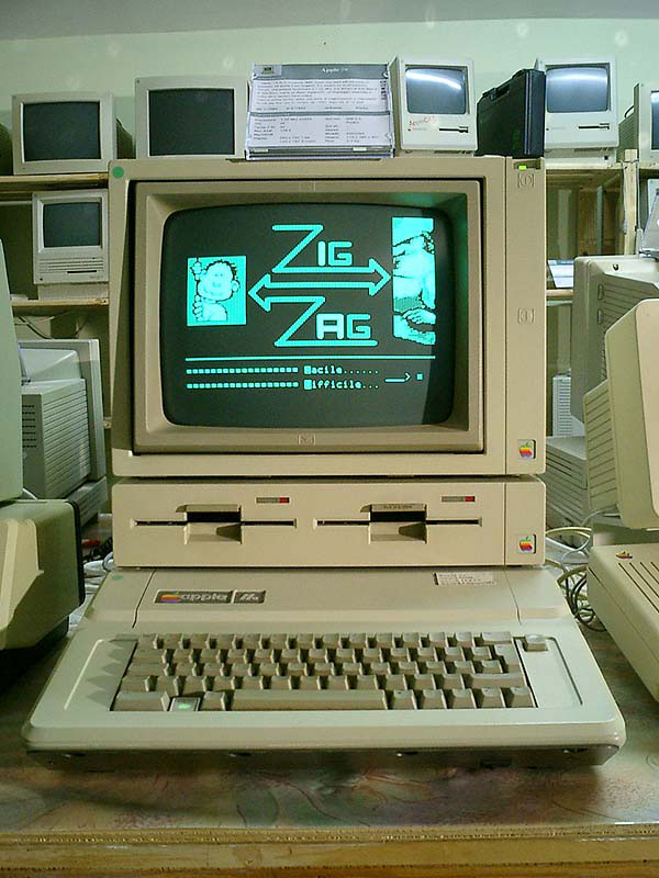 apple computer with zigzag screen