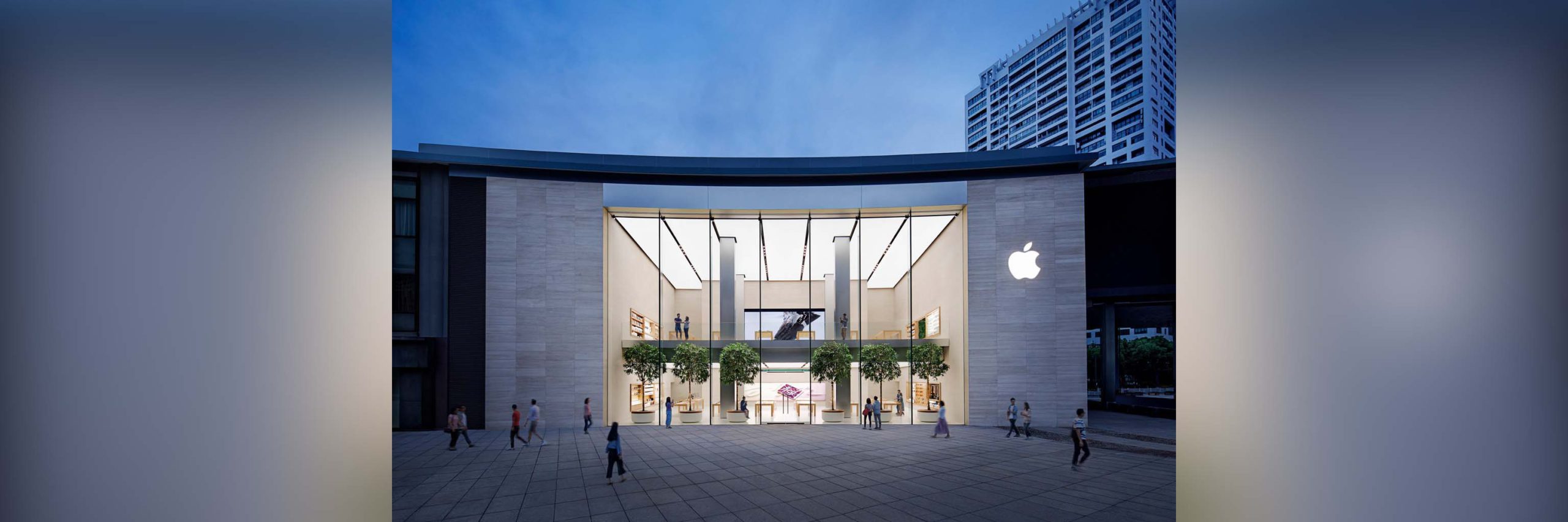 apple store evening view