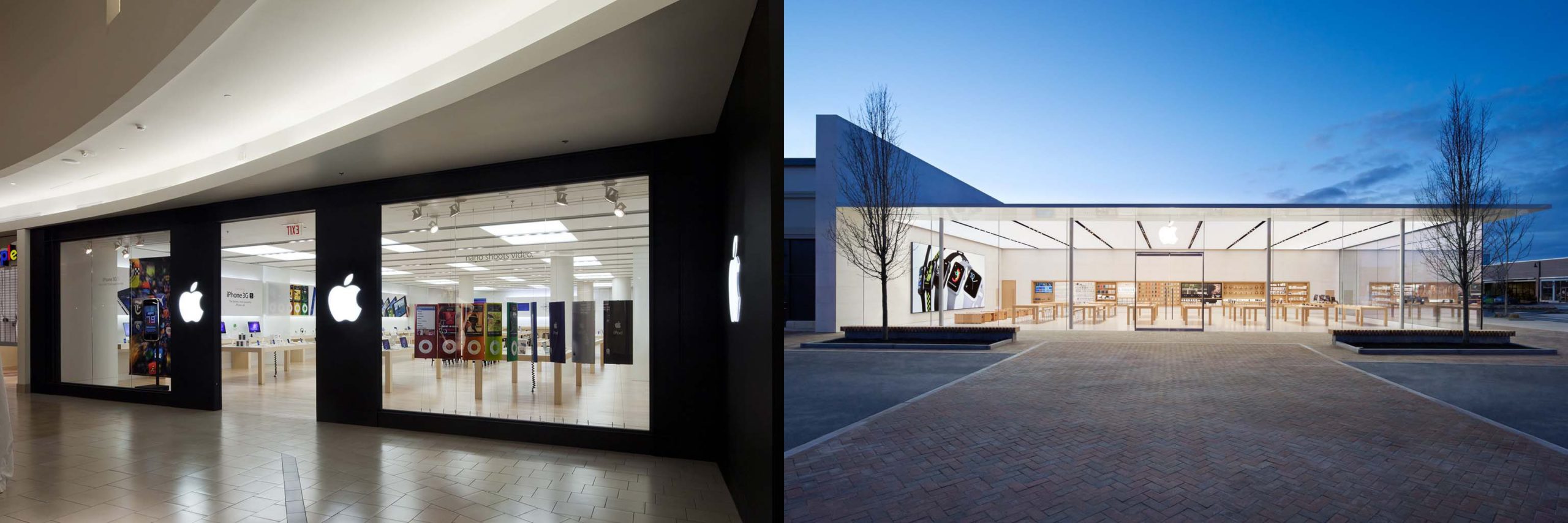 apple store exterior comparison
