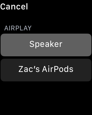 apple watch airplay speaker options