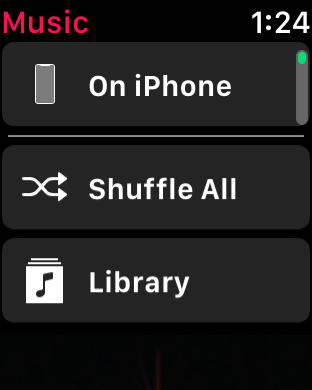 apple watch music interface