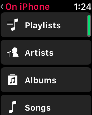 apple watch music playlists