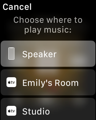 apple watch music speaker options
