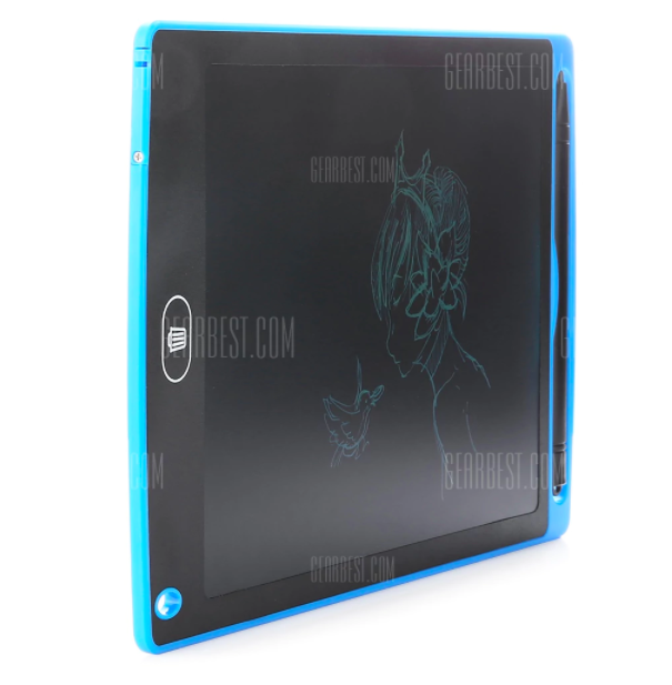 blue drawing tablet side view