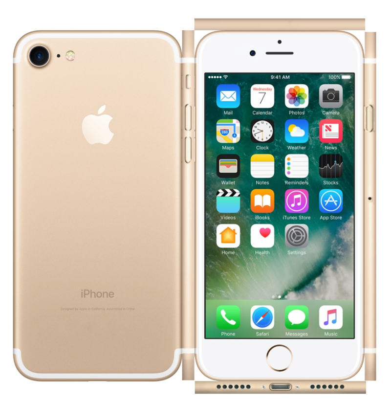 gold iphone front back