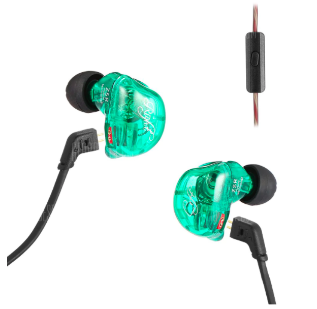 green earbuds with cable