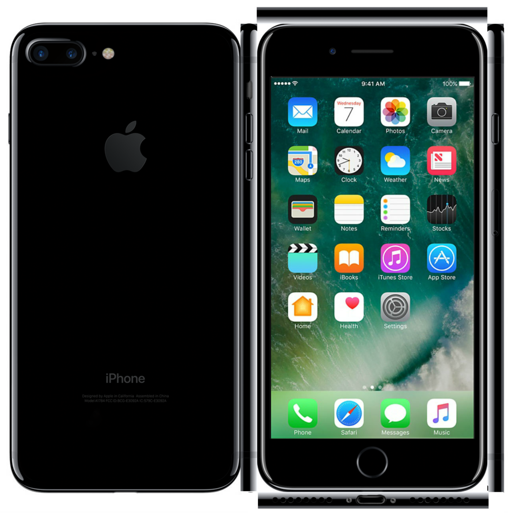 jet black iphone front back