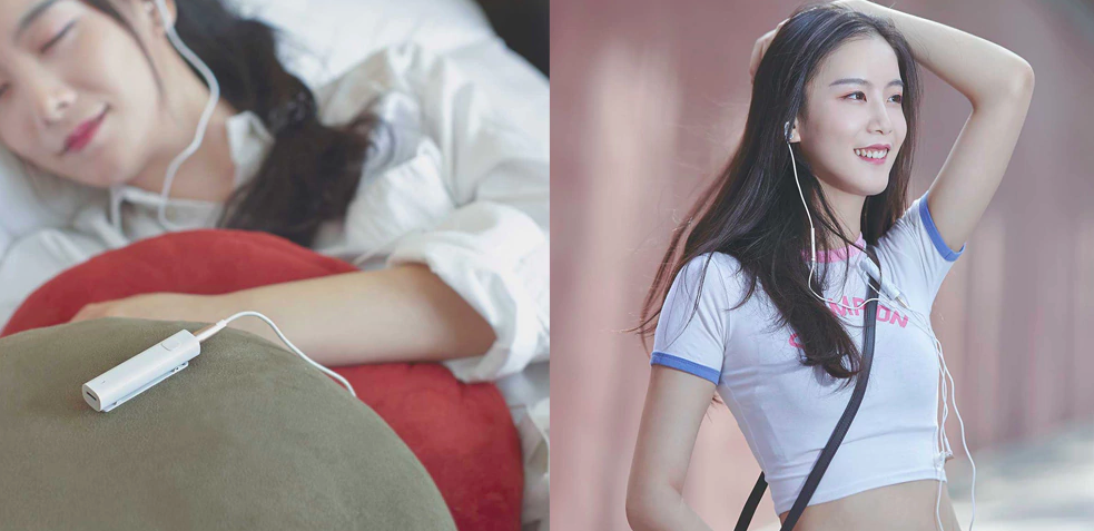 people using audio device