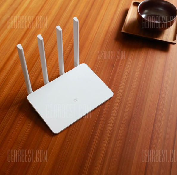 router on wooden table