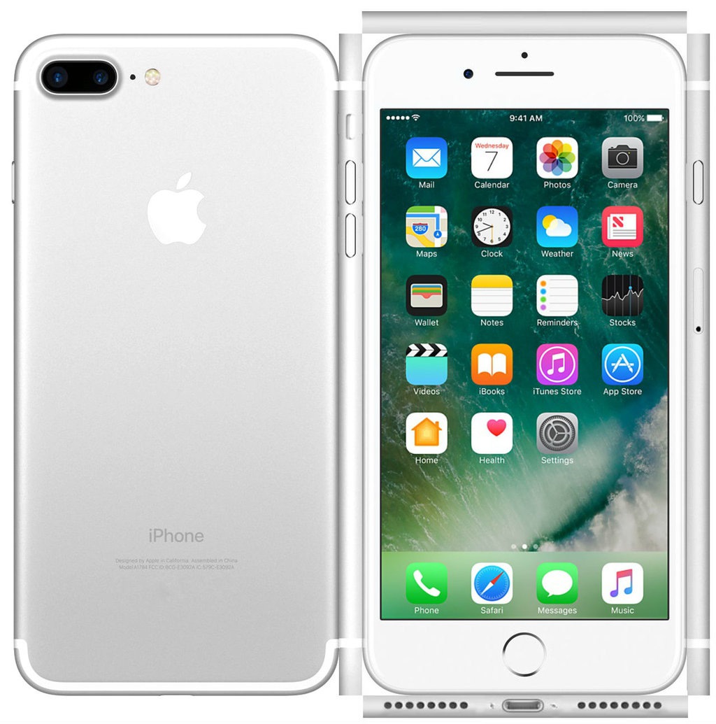 silver iphone front back