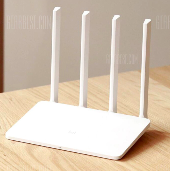 white router on wooden table