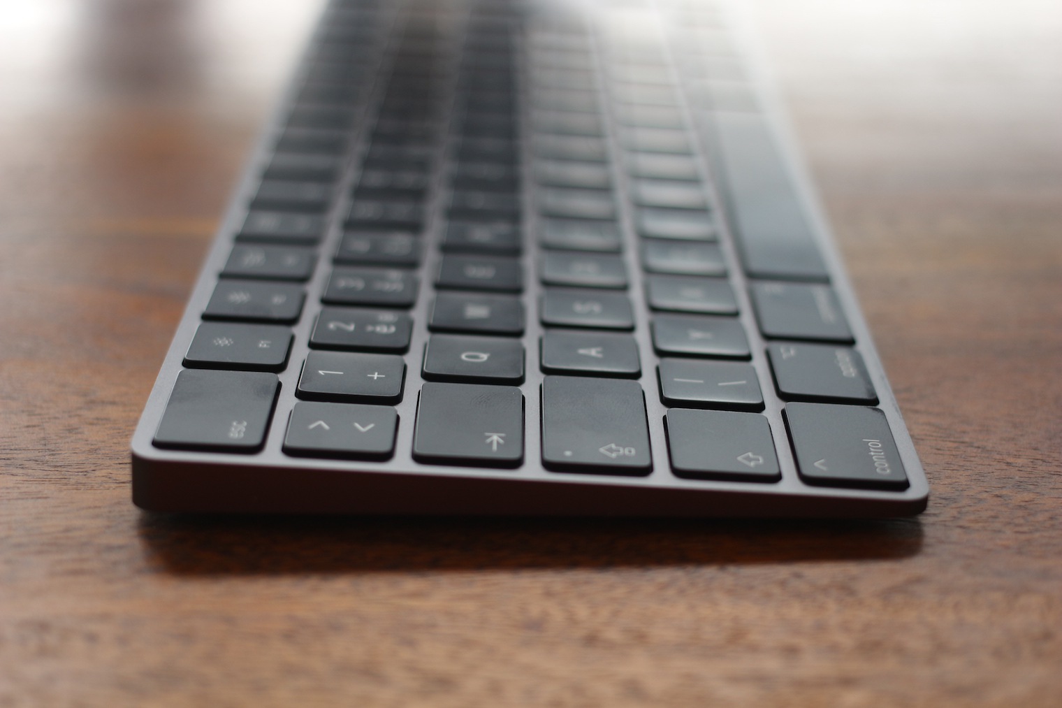 angled view black keyboard