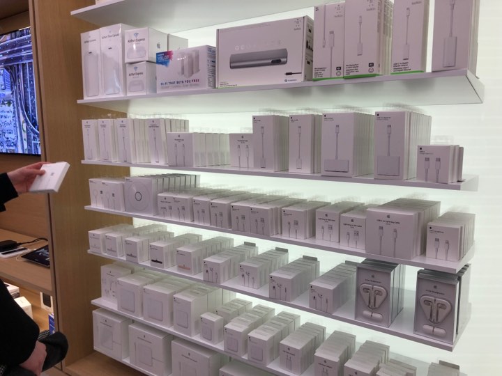 apple accessories display shelf