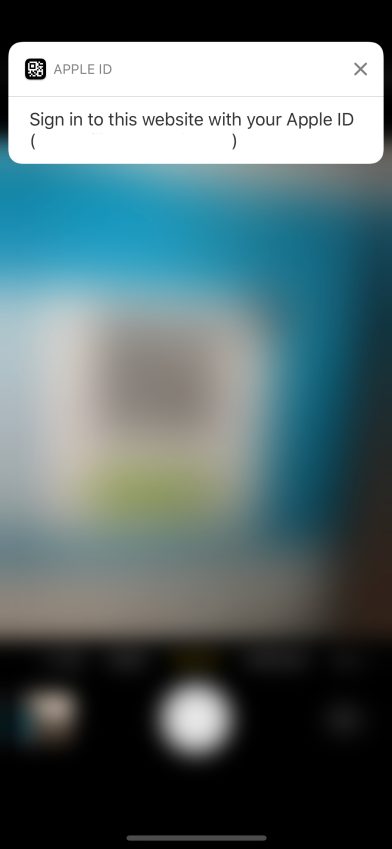 apple id sign in notification