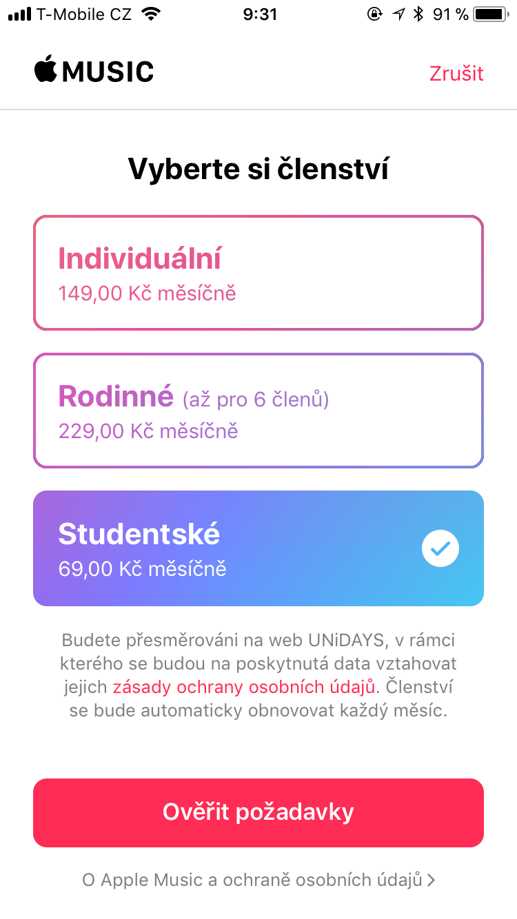 apple music membership options