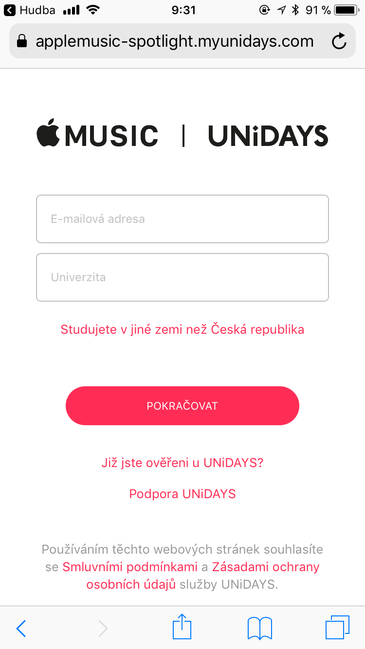 apple music unidays login