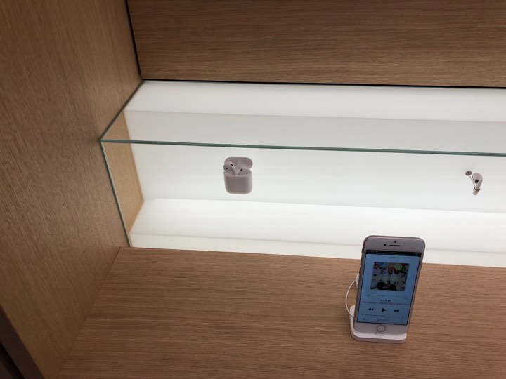 apple store display airpods iphone