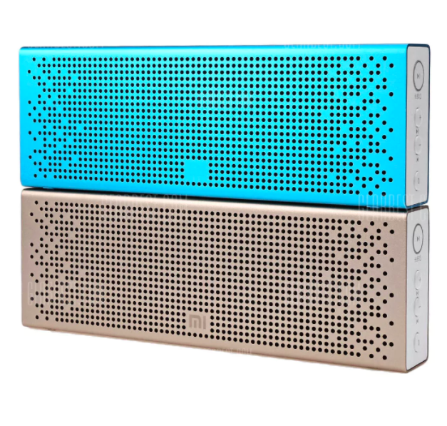 blue and gold bluetooth speakers